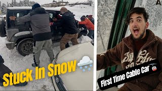 Stuck in 5 feet deep snow😱😭First time cable ride krli🔥 [upl. by Marielle]