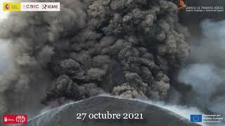 Recopilatorio diario visual del volcán de la erupción de Cumbre Vieja La Palma IGME [upl. by Yenaiv700]