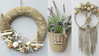 7 Amazing jute wall hanging Craft Ideas decorate your home out of scrap [upl. by Sonaj]