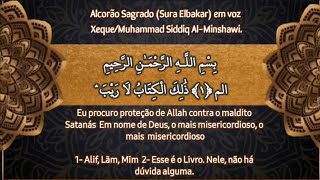 Alcorão Sagrado Sura Elbakar em voz XequeMuhammad Siddiq AlMinshawi [upl. by Aneeles]