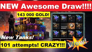 WoT Blitz NEW Awesome Draw  Spending 143 000 GOLD New Tanks for Free Part 1 [upl. by Jobina]