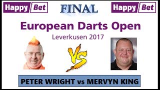 Final amp Presentation Peter Wright v Mervyn King  European Darts Open 2017 HD 1080p [upl. by Leanora]