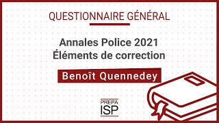 Annales Police 2021  Questionnaire général Officier [upl. by Atsillac]