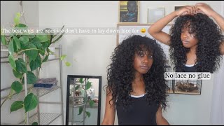 SYNTHETIC SLAY 😍  Watch me install this affordable shaggy curly wig GORGIUS WIG [upl. by Aria]