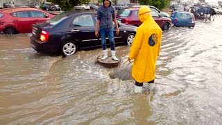 Street Flood Emergency Drain Unclogging Adventure [upl. by Netnerb]