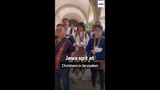 Jews spit at Christians in Jerusalem [upl. by Mccreery631]