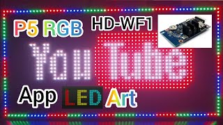 Test Panel P5 RGB Controller Huidu HDWF1 App LedArt [upl. by Nodlew]