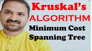 Kruskal’s Algorithm for Minimum Cost Spanning Tree [upl. by Arolf]