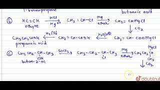 How will you obtain a Butanoic acid from 1bromopropane [upl. by Annoek]