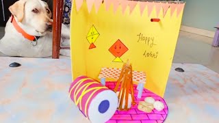 how to make Lohri festival craft 3D model 🔥 lohri trending punjabi Lohri celebration [upl. by Redford]