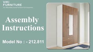 Viki Furniture 3 Door Wardrobe With Loft Assembly Instruction Video  Model212811 [upl. by Anerrol]