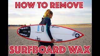 HOW TO REMOVE SURFBOARD WAX FROM A SURFBOARD  PRO TIPS  LAKEY PETERSON [upl. by Pelligrini]