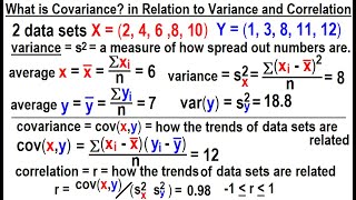 Covariance 1 of 17 What is Covariance in Relation to Variance and Correlation [upl. by Mihar]