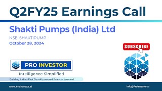 Shakti Pumps Ltd  Q2FY25  Earnings Conference Call  concall concallshorts shaktipump [upl. by Chaffee]