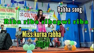 MissKurna rabha singar 🎤🥰 Riba riba ribapwi riba ❤️❤️ New Rabha song [upl. by Ahteral]