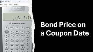 Bond Price on a Coupon Interest PMT Date [upl. by Bara]