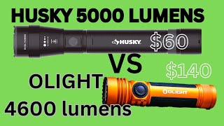 Olight Seeker 4 Pro 4600 lumens vs Husky 5000 lumens [upl. by Kenn]