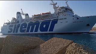 SANSOVINO della SIREMAR in arrivo al porto di Trapani [upl. by Ellessig]