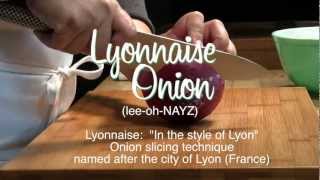 How to Lyonnaise Onion slicing an onion to create long thin strips [upl. by Jarlath]