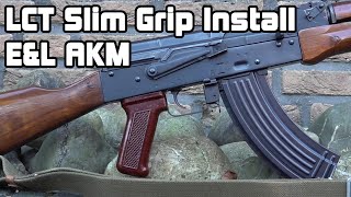 LCT Slim Grip and Motor Install in EampL AKM Airsoft [upl. by Imaon]