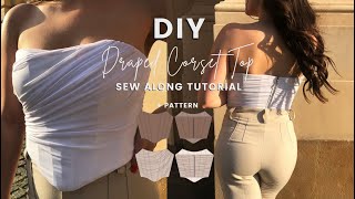 HOW TO MAKE A DRAPED CORSET  Pattern  DIY  Sewing Tutorial  Trendy Corset Top  HOUSE OF CB [upl. by Maxie]