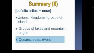 Articles Places and Geographical Names  Lesson 24 Part 2  English Grammar [upl. by Mirilla]