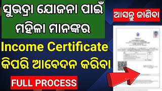 Income Certificate Apply Online Odisha Women Income certificate incomecertificate subhadrayojana [upl. by Dena668]