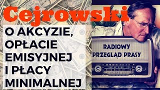 Cejrowski o akcyzie płacy minimalnej i opłacie emisyjnej 20181204 Radiowy Przegląd Prasy odc 975 [upl. by Hafeenah693]