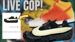 LIVE COP  CPFM NIKE AIR FLEA 2 amp SNKRS SHOCKDROP [upl. by Eiduam]