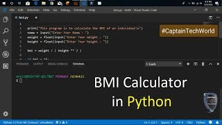 How to create a BMI calculator in Python  2020 [upl. by Amsed]