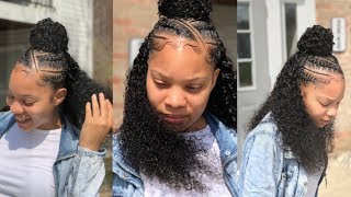 Half and Half Feed In Braids with Sew In  VRBest Hair [upl. by Darrin426]