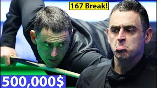 500000  NEW 167 Break  Can Ronnie Make it [upl. by Atterol]