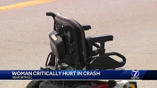 1 person critically injured after car hits wheelchair in Omaha [upl. by Eetnahc]