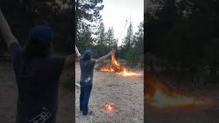 Flaming Golf Ball Shot Lights Huge Campfire golf fail [upl. by Taddeusz585]