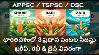 Cropping seasons in india  Kharif Rabi and Zaid Indian Geography APPSCTSPSCDSC [upl. by Treb]