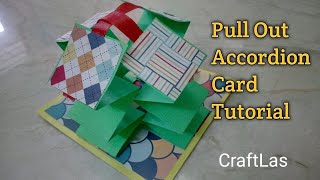 Pull Out Accordion Card Tutorial  How To  CraftLas [upl. by Mulderig]