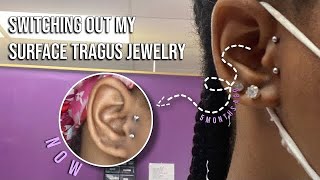 Changing my Surface Tragus Piercing for the first timeAlaisha Janae [upl. by Uah433]