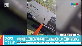 Murió un electricista durante el armado de Colectividades ► Telefe Rosario [upl. by Allistir]