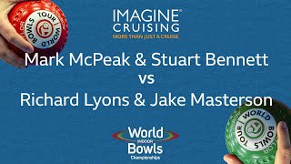 World Indoor Bowls Championship 2024 M McPeak amp S Bennett vs R Lyons amp J Masterson  Day 1 Ma… [upl. by Ahsirhcal83]