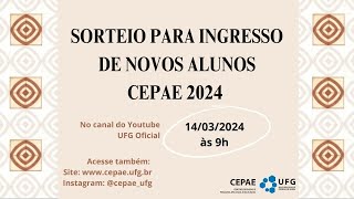 Sorteio CEPAE 2024 [upl. by Engracia16]