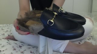 Gucci Princetown FurLined Mules Unboxing [upl. by Mosora379]