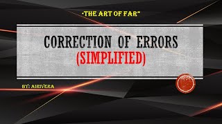 CORRECTION OF ERRORS MADE EASY [upl. by Phillips967]