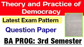 Theory and Practice of Democracy Question Paper BA Program Third Semester DU SOL Ncweb [upl. by Einahpehs]