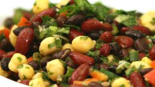 Three Bean Salad HEALTHY THREE BEAN SALAD RECIPE [upl. by Annahahs]