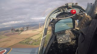 Onboard with Peter Teichman as he flies in Spitfire Balbo at Duxford 2018 [upl. by Eigriv]