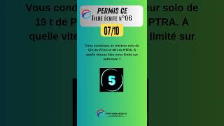 Permis CE  Fiche écrite 06 question 07 quiz questionnaire [upl. by Favian]