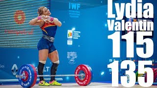 Lydia Valentin 75kg Spain 115kg Snatch 135kg Clean and Jerk  2018 European Champion [upl. by Annocahs]