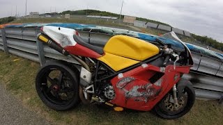 Ducati 996  Lowside Crash  Hungaroring  20151009 [upl. by Nodnar542]