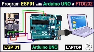 How to program ESP8266 ESP01 with Arduino UNO and FTDI232 [upl. by Avrenim]