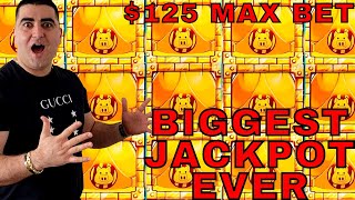 BIGGEST JACKPOT Ever On YouTube For Huff N More Puff  Las Vegas Mega Jackpots [upl. by Synn]